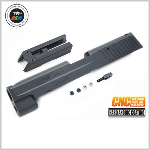 [가더] Aluminum CNC Slide Set for MARUI P226/E2 (Black/Early Ver. Marking)(알루미늄 슬라이드 세트)
