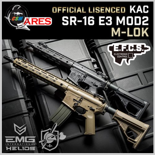 [ARES] SR-16 E3 Mod2 Carbine M-LOK AEG - 선택 (KAC라이센스 성인용 서바이벌 전동건 비비탄총)